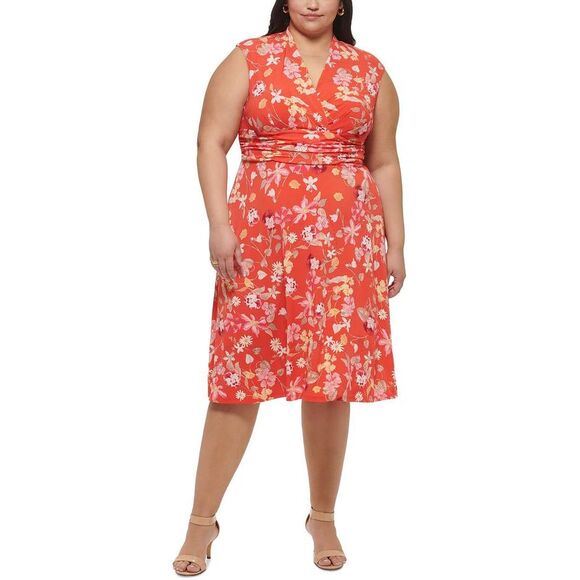 Jessica Howard Dresses & Skirts - Jessica Howard Coral Floral Wrap Dress